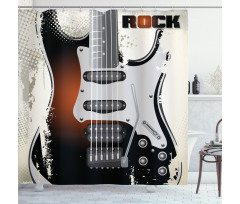 Retro Grunge Guitar Shower Curtain