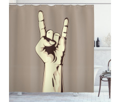 Hand Sign Vintage Shower Curtain