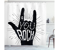 You Rock Words Art Shower Curtain