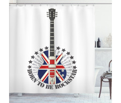 England Flag Guitar Shower Curtain