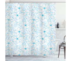 Abstract Flowers Hearts Shower Curtain