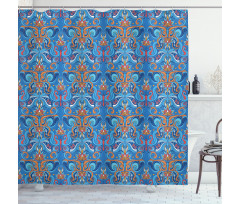 Abstract Floral Ornaments Shower Curtain