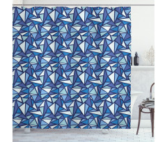 Geometrical Abstract Ice Shower Curtain