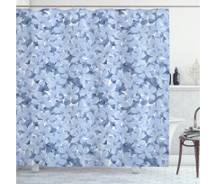 Retro Plumbago Blossoms Shower Curtain