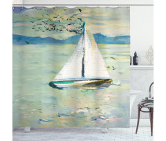 Monet Sailing Boat Shower Curtain