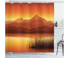 Abstract Mountains Sunset Shower Curtain