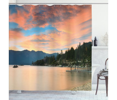 Sunset at Lake Tahoe USA Shower Curtain
