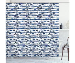 Paper Boats on Waves Shower Curtain