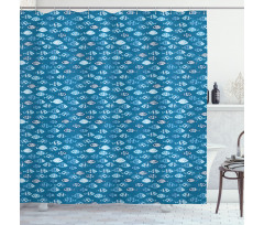 Abstract Aquatic Design Shower Curtain