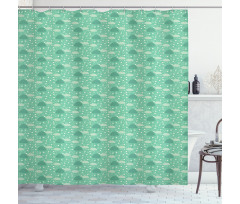 Wet Weather in Green Shower Curtain