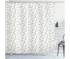 Cosmos Themed Doodle Shower Curtain