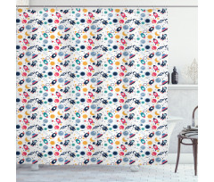Space Silhouettes Shower Curtain