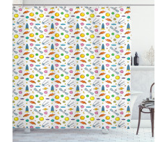 Cartoon Shooting Star Shower Curtain