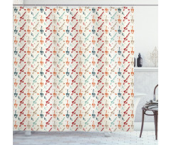 Vintage Rocket Design Shower Curtain