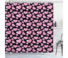 Romatic Heart Shapes Shower Curtain