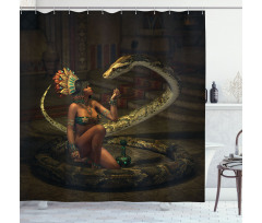 Mystery Girl Huge Snake Shower Curtain