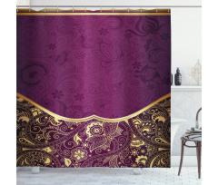 Oriental Floral Swirls Shower Curtain