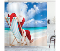 Relaxing at Exotic Beach Shower Curtain