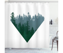 Coniferous Tree Design Shower Curtain