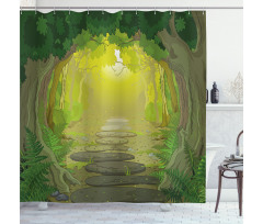 Pathway Trees Shower Curtain