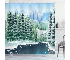 Winter Season Trees Shower Curtain