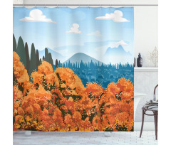 Digital Autum Season Shower Curtain