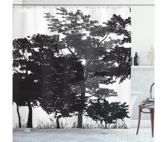 Deciduous Trees Nature Shower Curtain