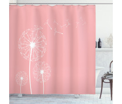 Sketch Style Flowers Shower Curtain