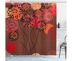 Floral Line Stalks Shower Curtain