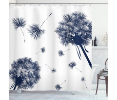 Flying Pollens Flower Shower Curtain