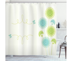 Hand Drawn Plants Shower Curtain