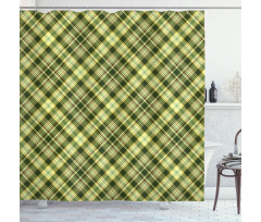 Diagonal Tartan Shower Curtain