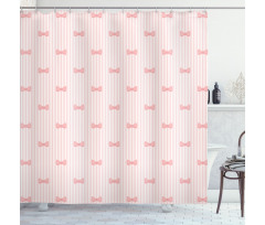 Vertical Stripes Bow Tie Shower Curtain