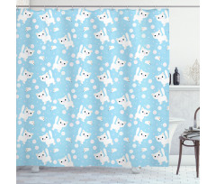 AMusing Cat with Yarn Shower Curtain
