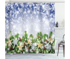 Bokeh Snowflakes Shower Curtain