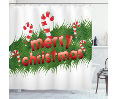 Candy Canes Garland Shower Curtain