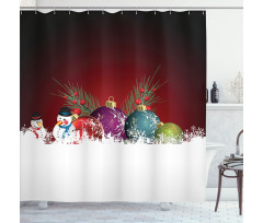 Snowman with Hat Shower Curtain