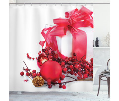 New Year Berries Shower Curtain