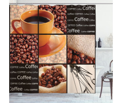 Hot Beverage Orange Cup Shower Curtain