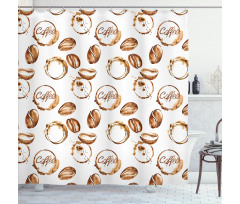Java Stains Watercolor Shower Curtain