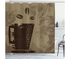 Grunge Java Breakfast Shower Curtain