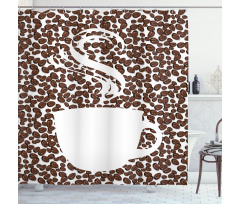 Hot Cup on Arabica Beans Shower Curtain