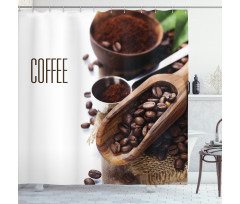 Ground Coffee Beans Shower Curtain