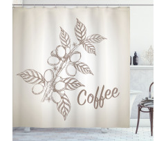 Sketch Style Coffee Shower Curtain