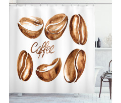 Watercolor Effect Beans Shower Curtain