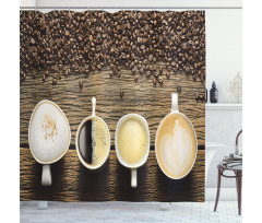 Assortment of Coffee Mug Shower Curtain