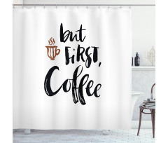 Brush Style Writing Shower Curtain