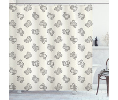 Doodle Exotic Plant Shower Curtain