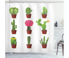 Plant Variety Cartoon Shower Curtain