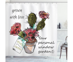 Tropical Window Garden Shower Curtain